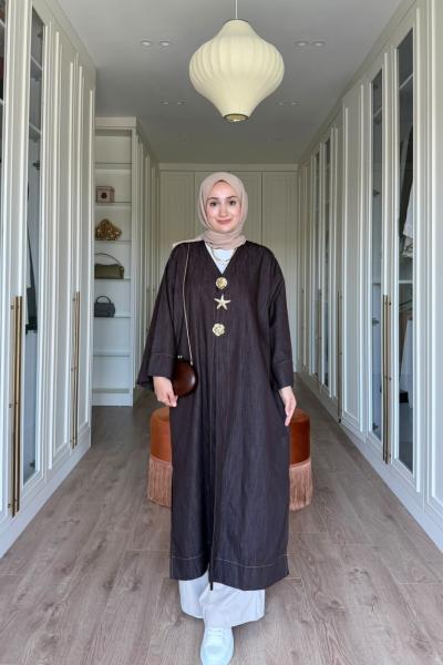 Liva Kot Kimono-Kahverengi