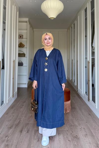 Liva Kot Kimono-Açık Mavi