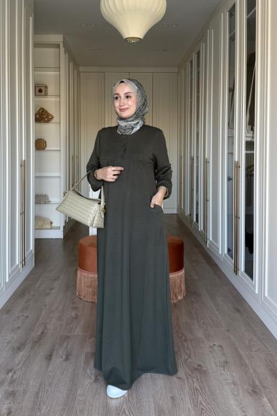 Niloş Oyhso Elbise - Haki