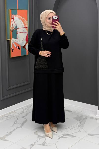Rabiş etekli Takım- Siyah