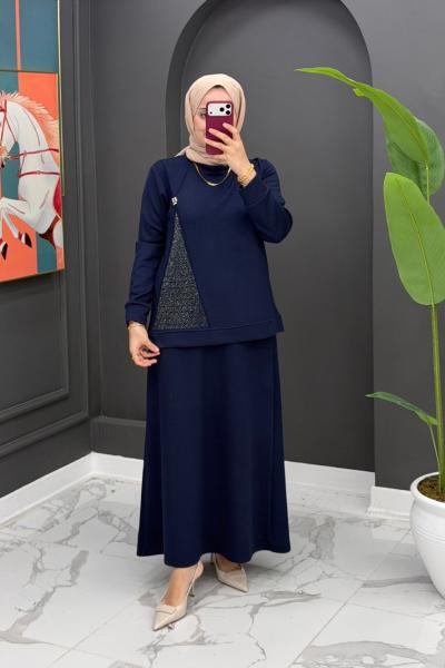 Rabiş etekli Takım - Lacivert