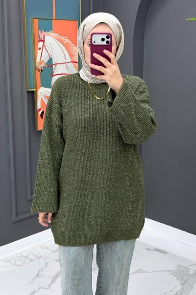 Simli Triko Kazak - Yeşil