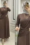 Aheste Sendy Elbise Kahverengi
