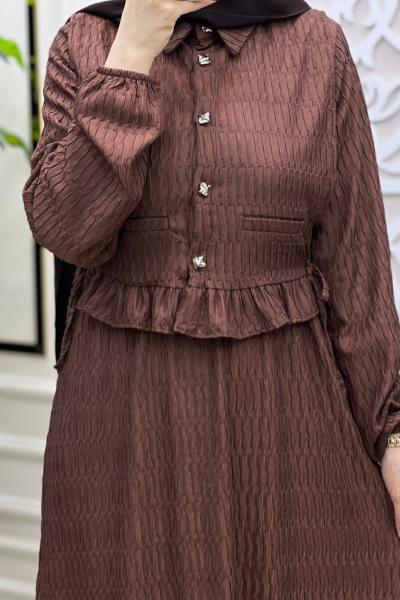 Esinti Elbise Kahverengi