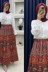 Hint etek Lale  Bordo