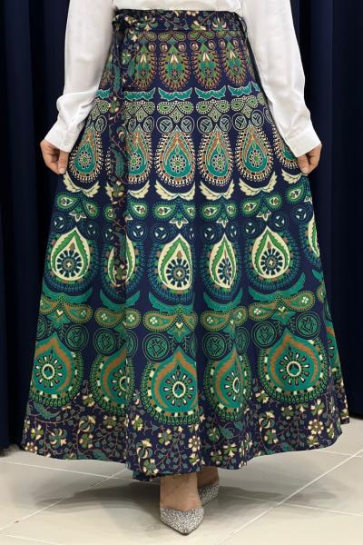 Hint etek Damla Çimen yeşil