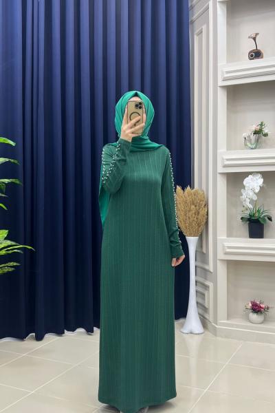 İncili Elbise Yeşil