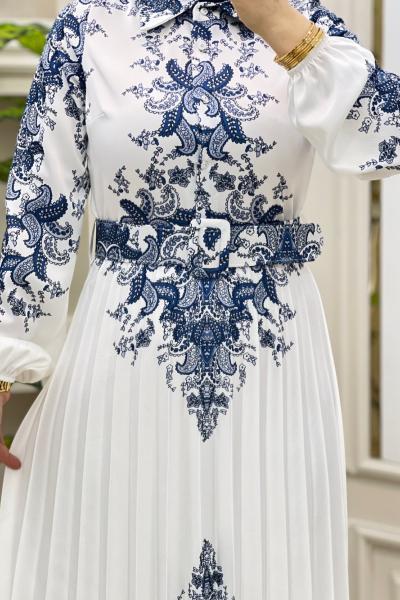 İpek Saten Elbise Mavi