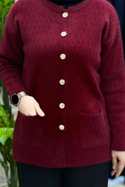İzel Yumoş Hırka Bordo