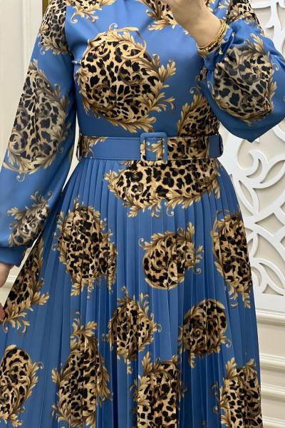Leopar Elbisem Mavi Mavi