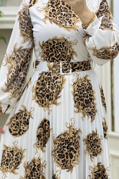 Leopar Elbisem Beyaz Beyaz