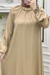 Lima Saten Elbise Camel