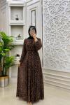 Parla Leopar Elbise Siyah