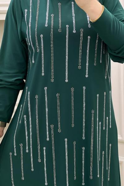 Roza Elbise Zümrüt