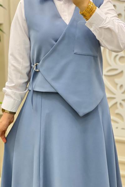 Sanem 3 Lü Takım Bebe Mavisi