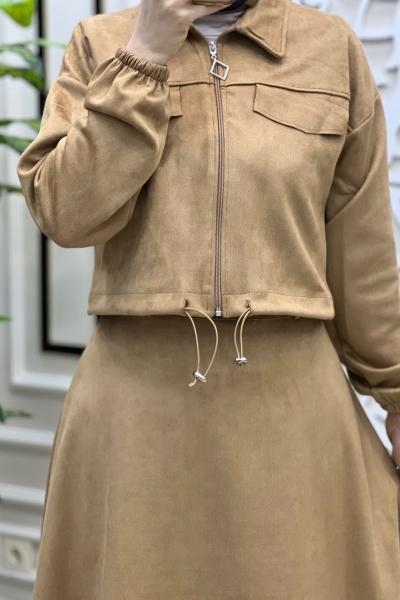 Süet Latte Takım  Camel