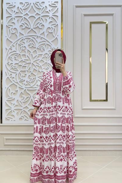 Tesettür Plaj Elbisem Pembe