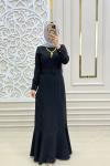 Tesettür Kuğu Elbise  Siyah