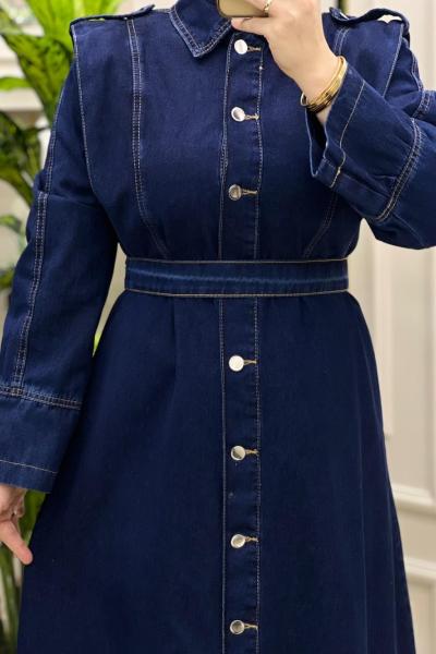 Yelken Kot Elbise  Mavi