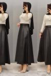 Yeni Model Deri Eteğim  Siyah