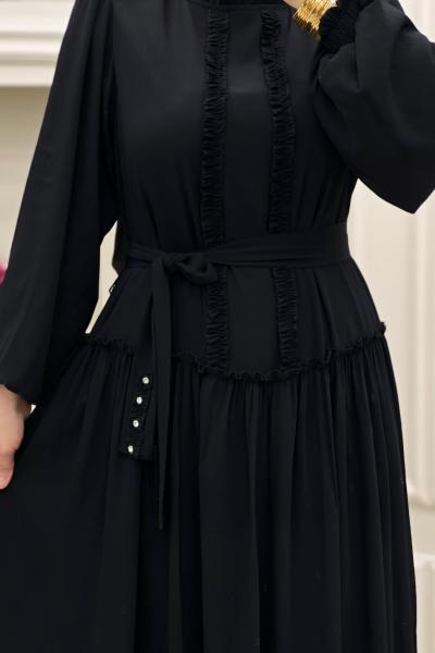 Yoryo Şifon Elbise Siyah