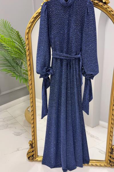 Elbise Abiye Parla Mavi