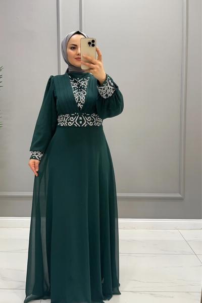 Elbise Abiye Asena Zümrüt
