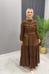 Elbise Ayrobin Seher Kahverengi