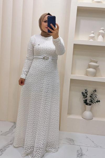 elbise Dantel Rüya Beyaz