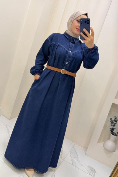 Elbise Kot Feyza Mavi