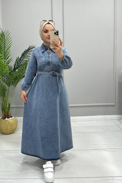 Elbise Kot Alen Mavi