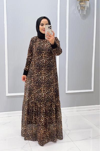 ELBİSE ŞİFON ASMİN Leopar