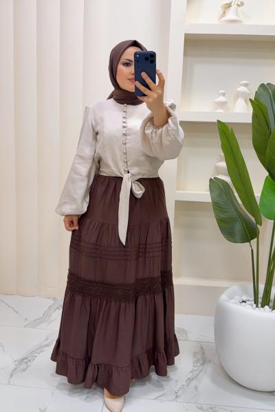 Etek Esmira Kahverengi