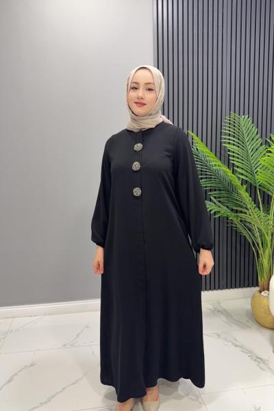 Ferace Taşlı Nazlı Siyah