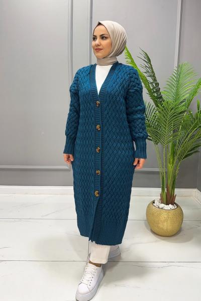 Hırka Triko Sepet Petrol Mavisi