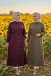 Kap Düğmeli Şirin Bordo