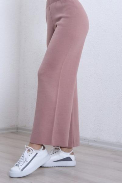 Pantolon Triko Pembe