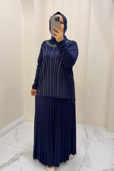 Takım Etekli Leyla Lacivert