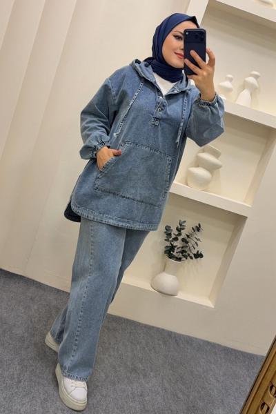 Takım Kot Elisa Açık Mavi