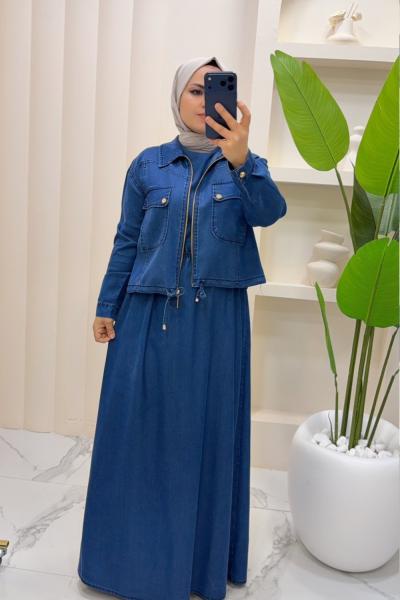 Takım Kot Jile Simge Lacivert