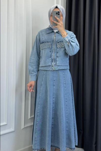 Takım Kot Beste Mavi