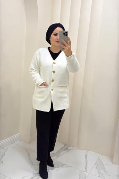 Triko hırka zülal  Ekru