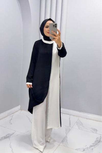 İkili Talkım Yelda Siyah Beyaz