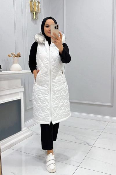 Yelek Şişme Zerrin Beyaz