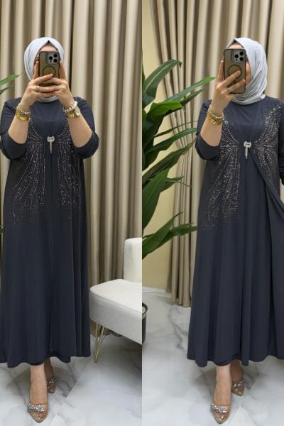 Nazen abaya takım Antrasit