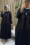Nazen abaya takım Lacivert