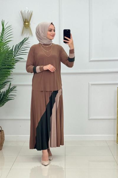 Gökkuşağı Etekli Takım - Camel