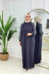 HAVVA MERSERİZE ELBİSE - ANTRASİT Antrasit