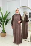 HAVVA MERSERİZE ELBİSE - VİZON Vizon