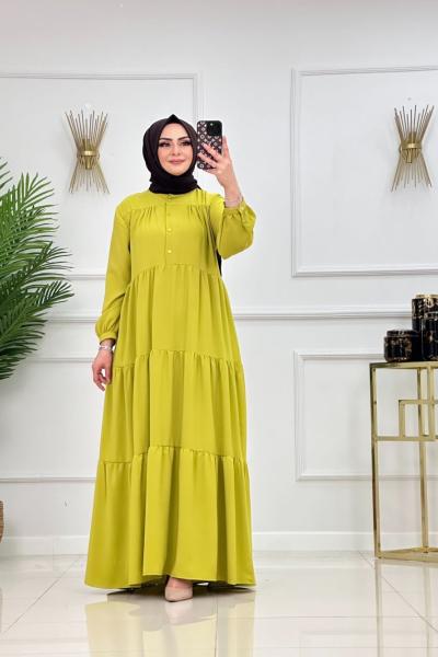 SEVİM ELBİSE - YAĞ YEŞİLİ
